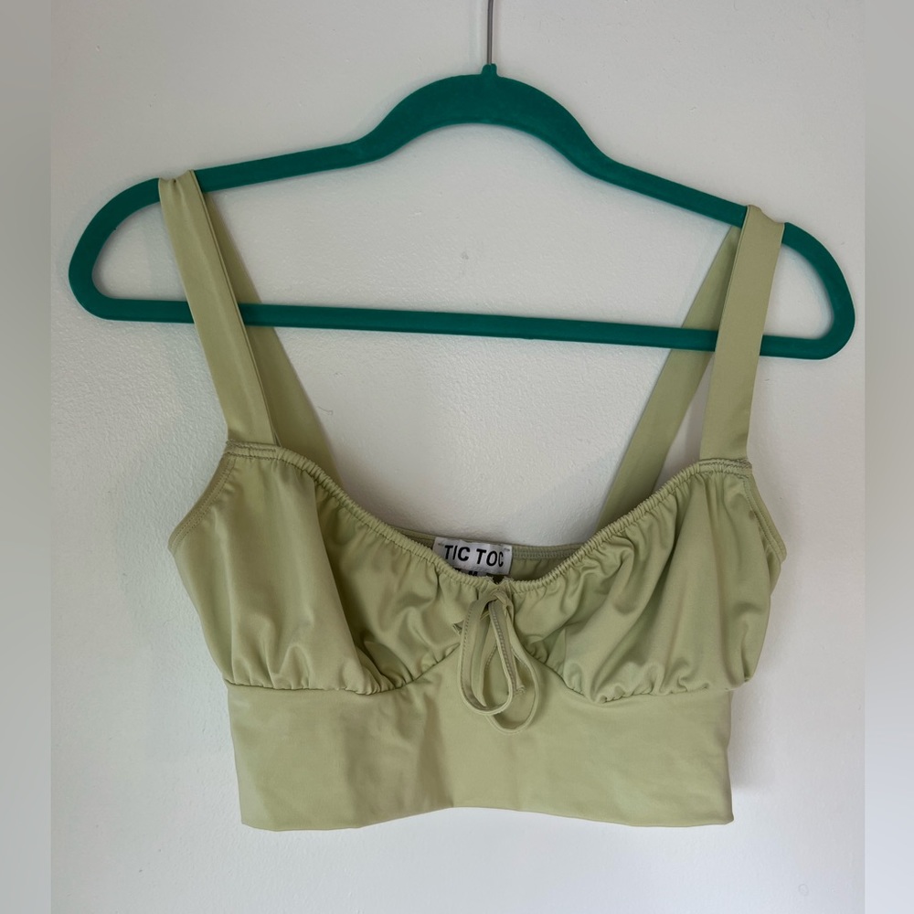 Tic Toc Light Green Crop Top